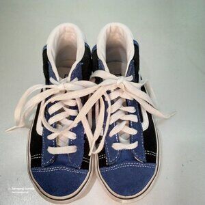 Vans Off The Wall Sk8-Hi Blue & White High-top Skateboarding Kids Size 11.5 GUC